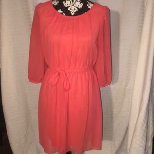 Sweet Storm Coral Midi Dress